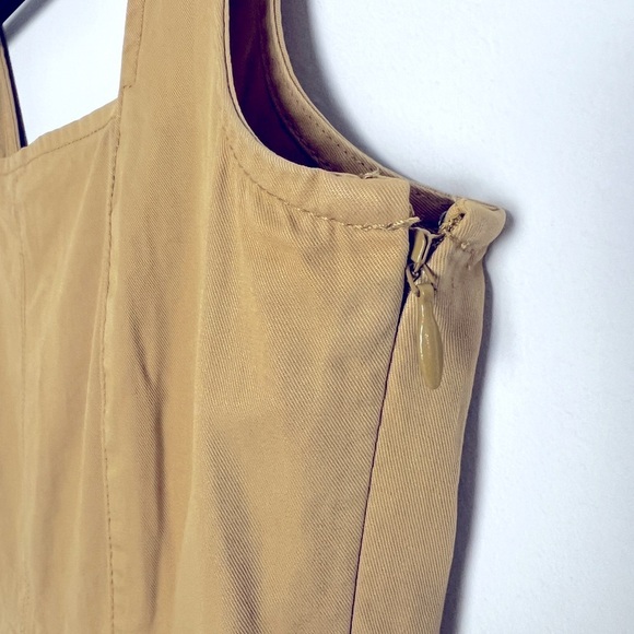 J.Crew Pleated A-Line Chino Dress In Khaki Tan Cotton Preppy Schoolgirl Size 0 - Picture 5 of 12